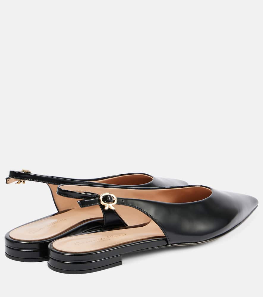 Gianvito Rossi Buckle-fastened Black Calf Leather Flats In Black