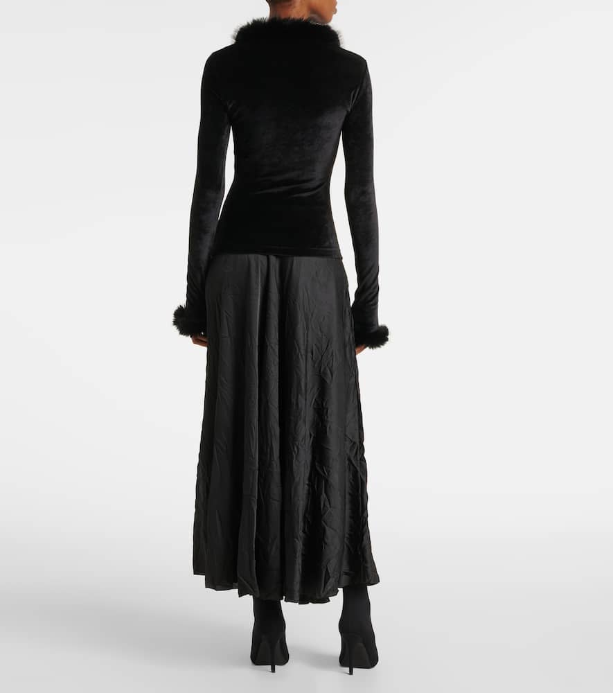 Balenciaga Top Mit Faux Fur In Schwarz