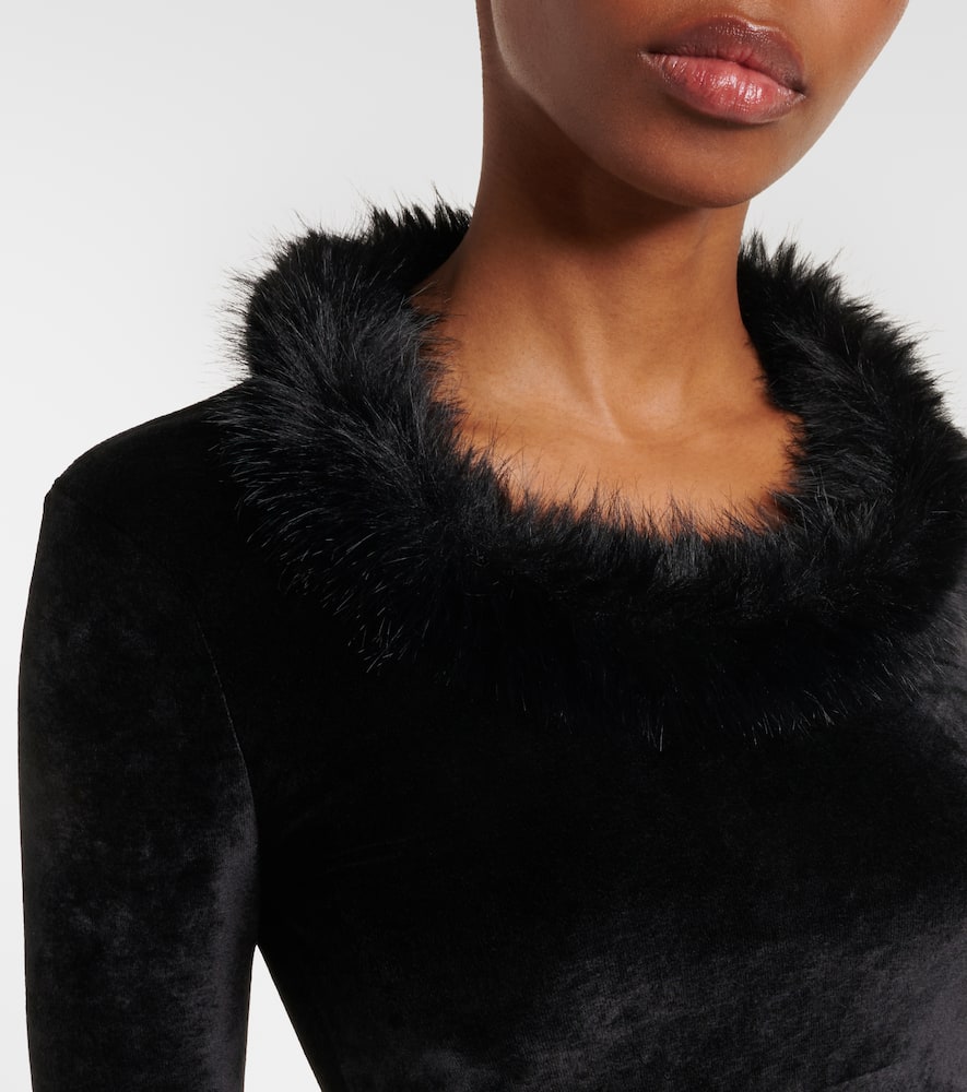 Balenciaga Top Mit Faux Fur In Schwarz