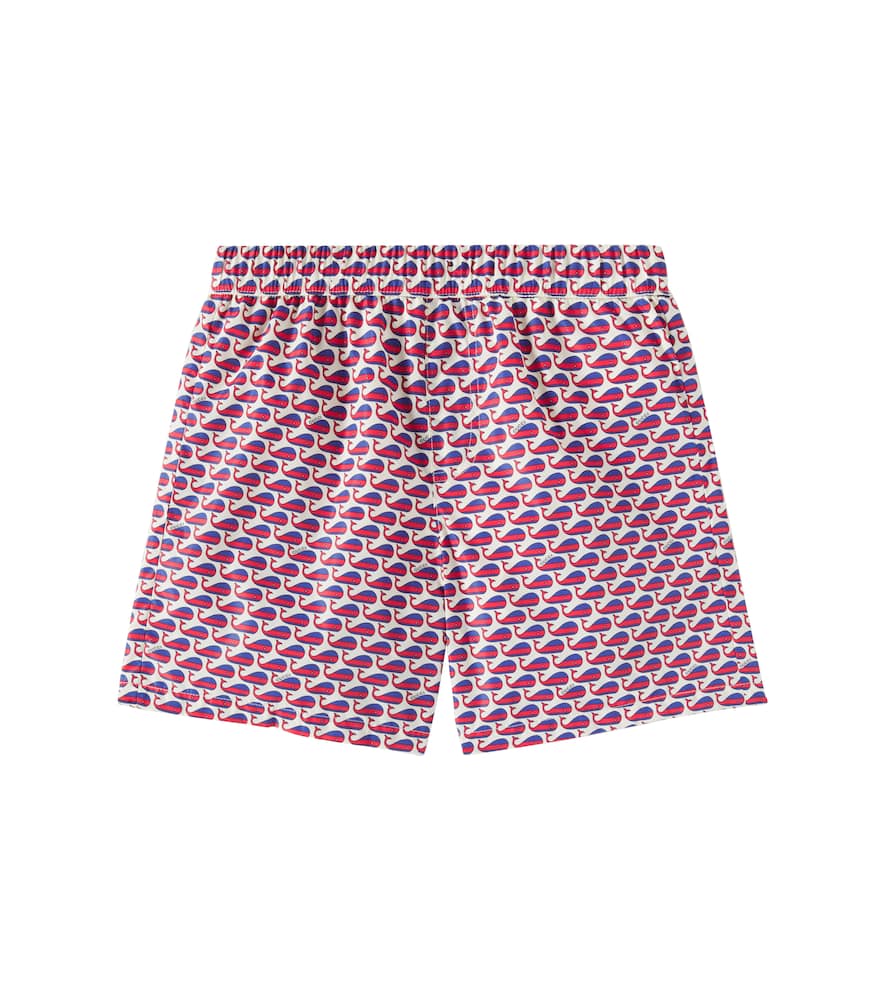 Gucci Printed Swim Trunks In White/red/blue