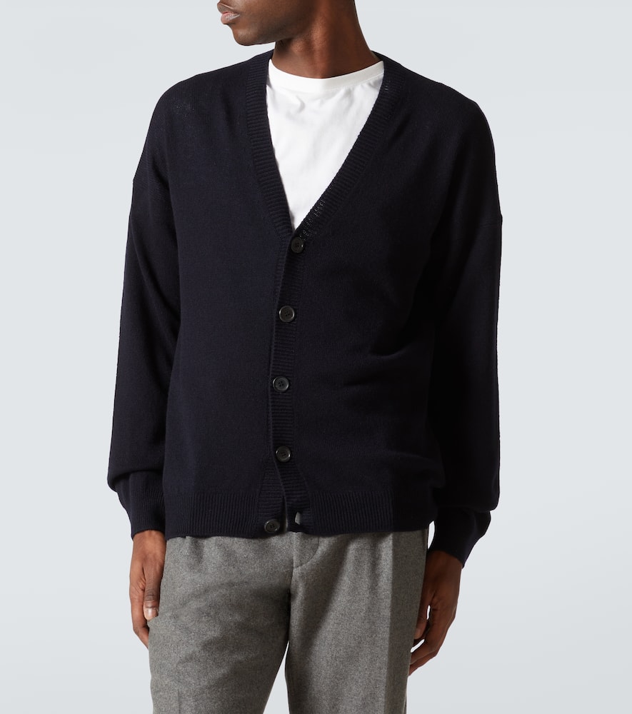 Prada Cashmere Cardigan Luxurious Front Pockets In Blue