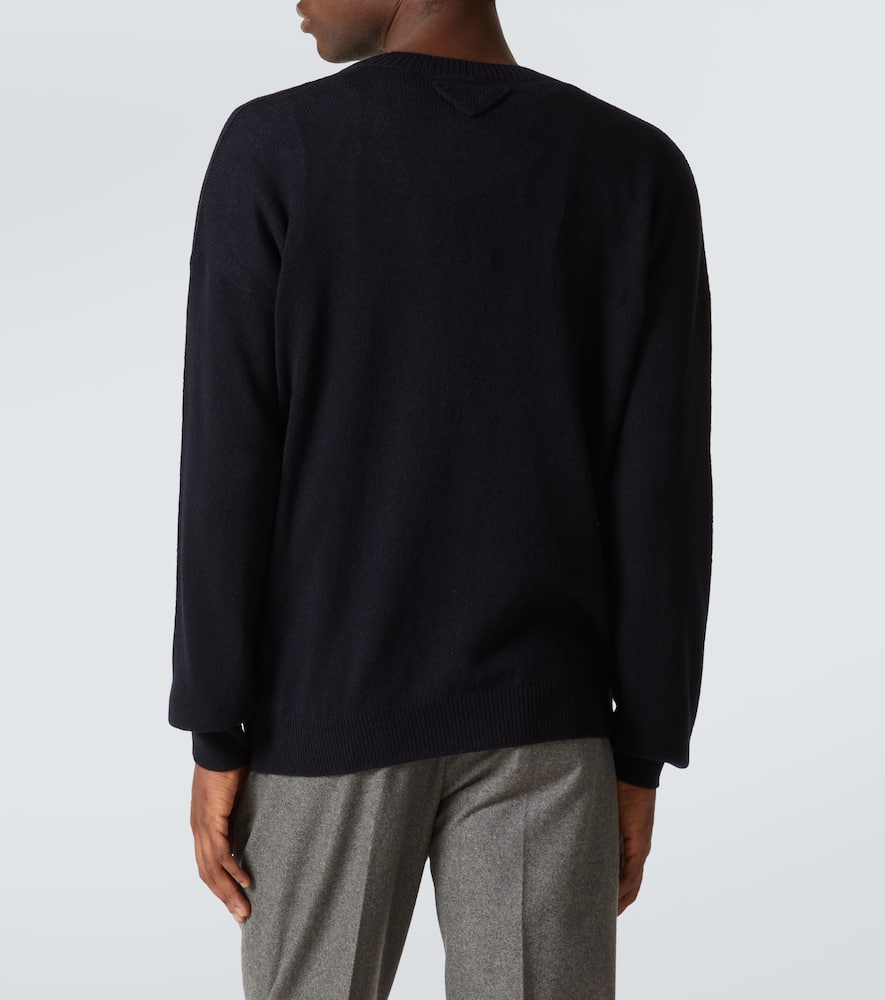 Prada Cashmere Cardigan Luxurious Front Pockets In Blue