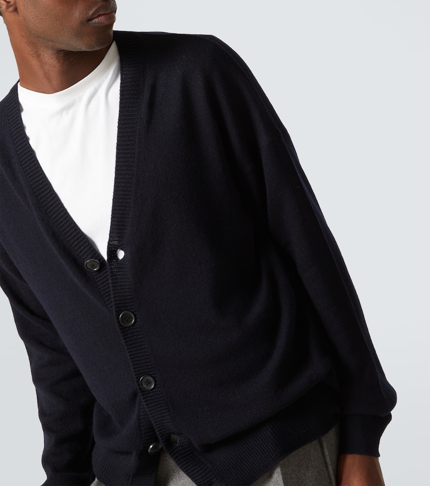 Prada Cashmere Cardigan Luxurious Front Pockets In Blue