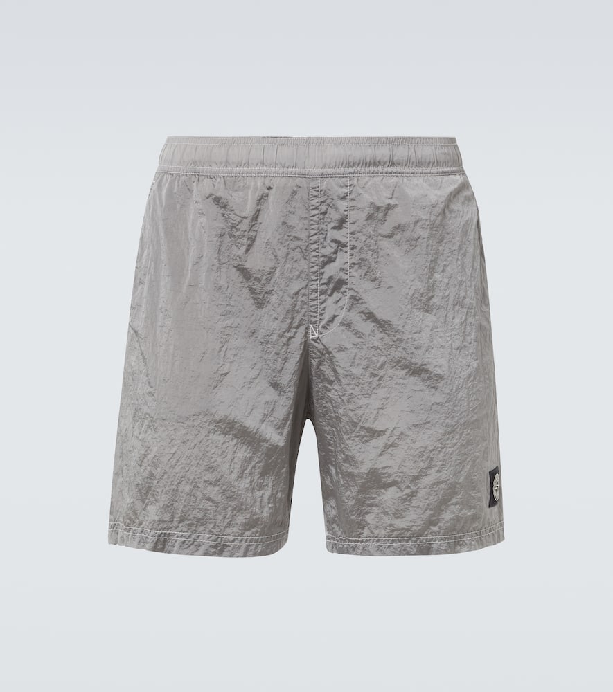 Stone Island Compass Swim Trunks In Grey