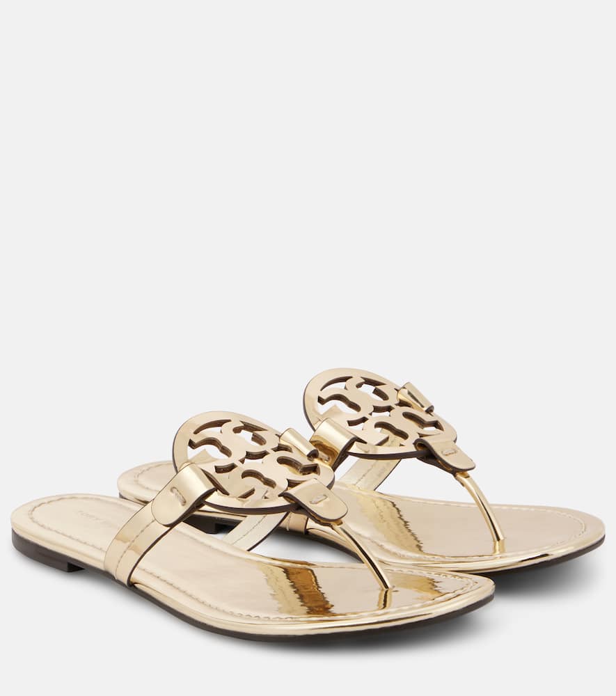 Tory Burch Miller metallic leather thong sandals