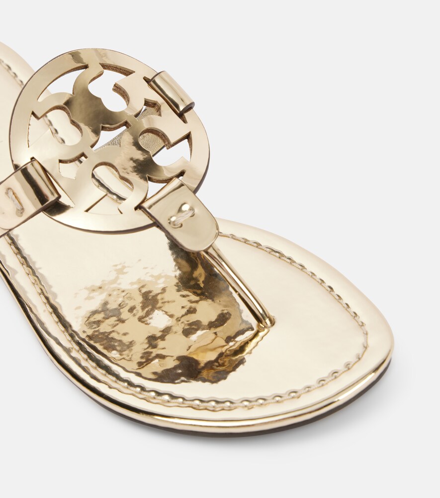  Tory Burch Tory Burch Miller Metallic Leather Thong Sandals 