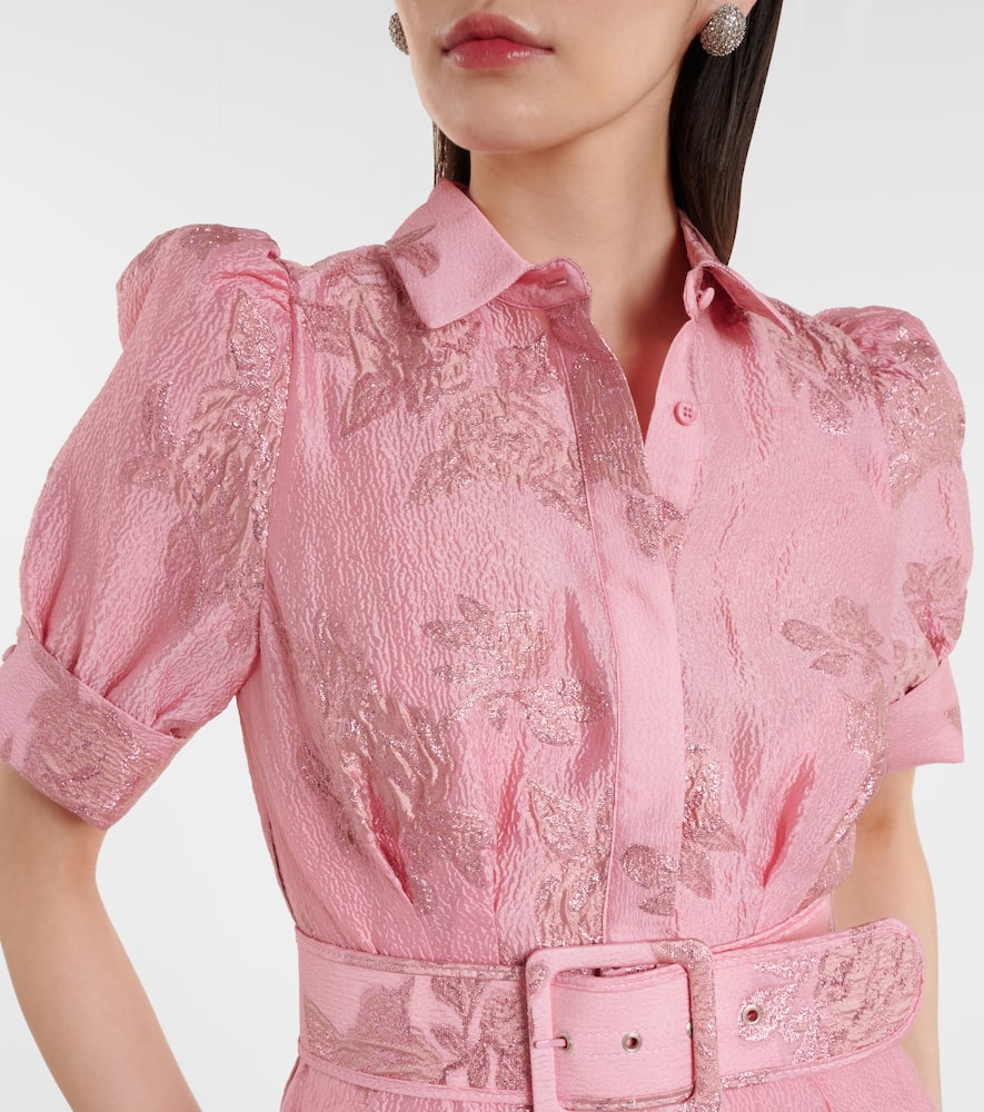 関税込【REBECCA VALLANCE】Benette belted brocade shirt dress Rebecca Vallance Benette Belted Brocade Shirt Dress | ModeSens