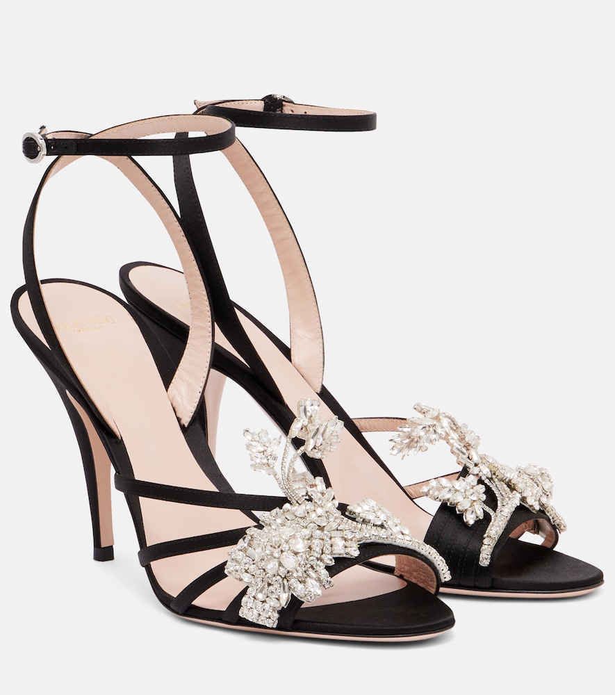 Valentino Garavani Ladycrush 100 embellished satin sandals