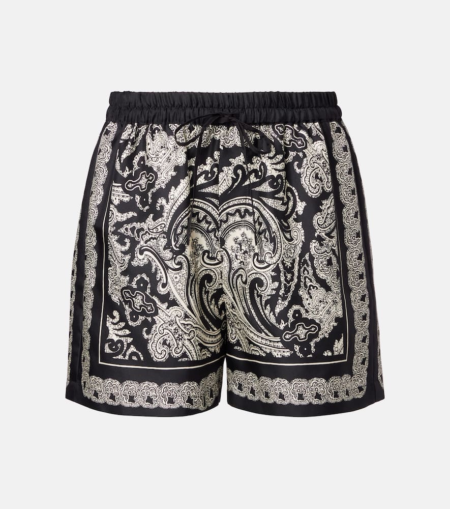 Frances paisley silk twill shorts