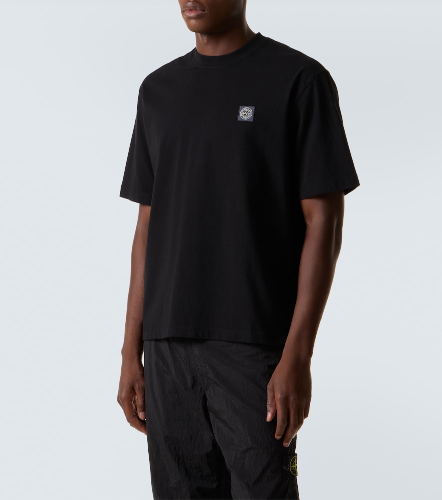 Stone Island Stone Island Besticktes T-shirt Aus Baumwoll-jersey 
