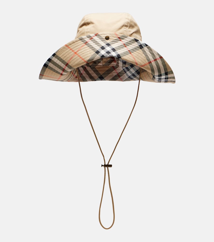 Burberry Check Gabardine Hat In Sand ModeSens