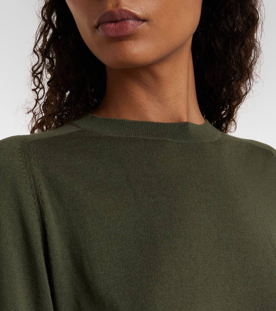 Loro Piana Girocollo Manica Neo Piuma Cashmere Sweater In Green