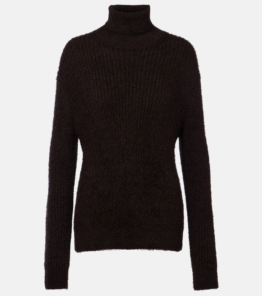 Loro Piana Turtleneck Wool Sweater In Brown