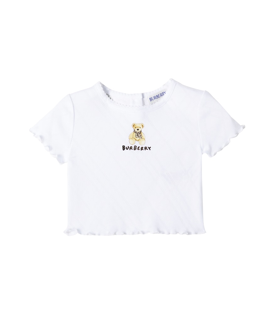 Burberry Kids Baby logo printed ruffled cotton T-shirt　バーバリー キッズ ベビー ロゴ プリント フリル コットン T シャツ Burberry