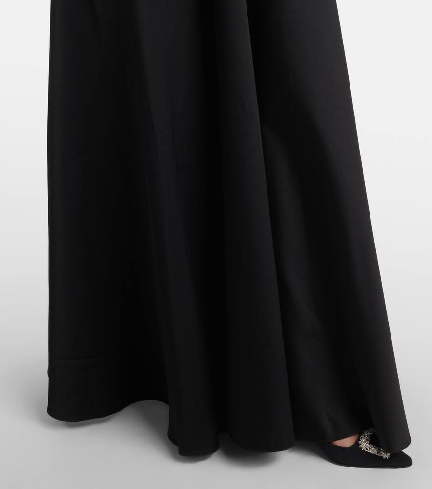 Roland Mouret Pleated Taffeta Corset Gown In Black