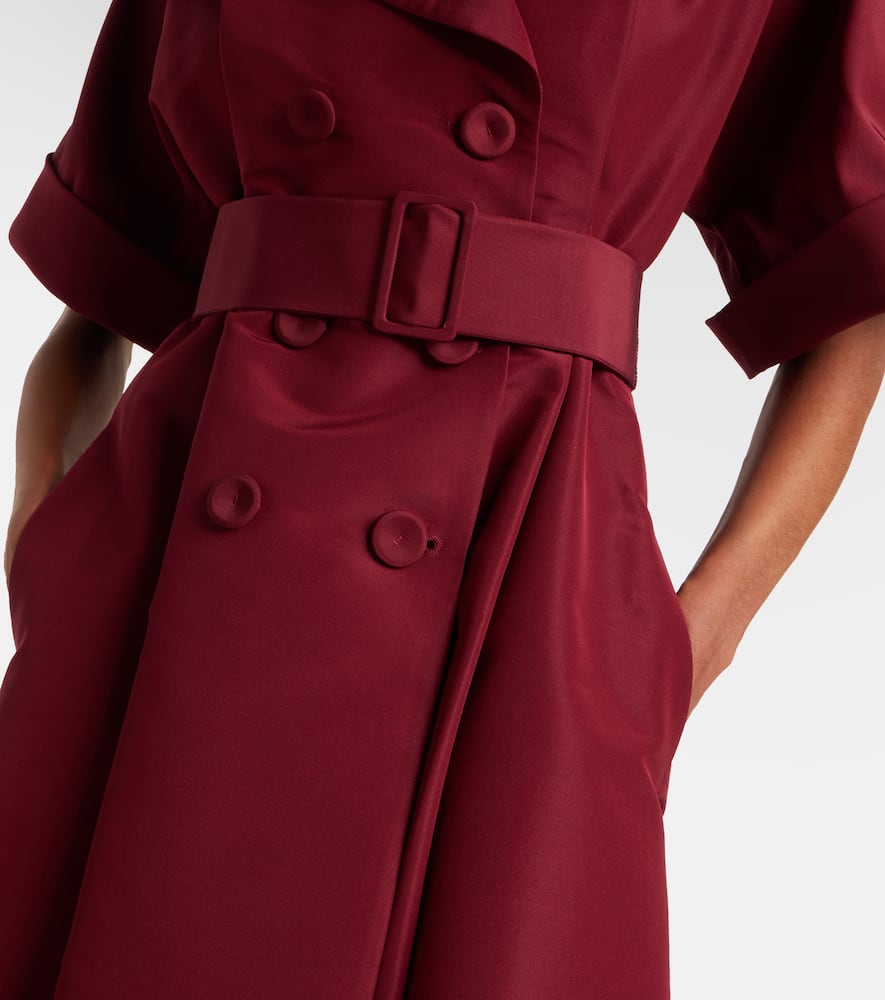 Carolina Herrera Belted Silk Gown In Burgundy