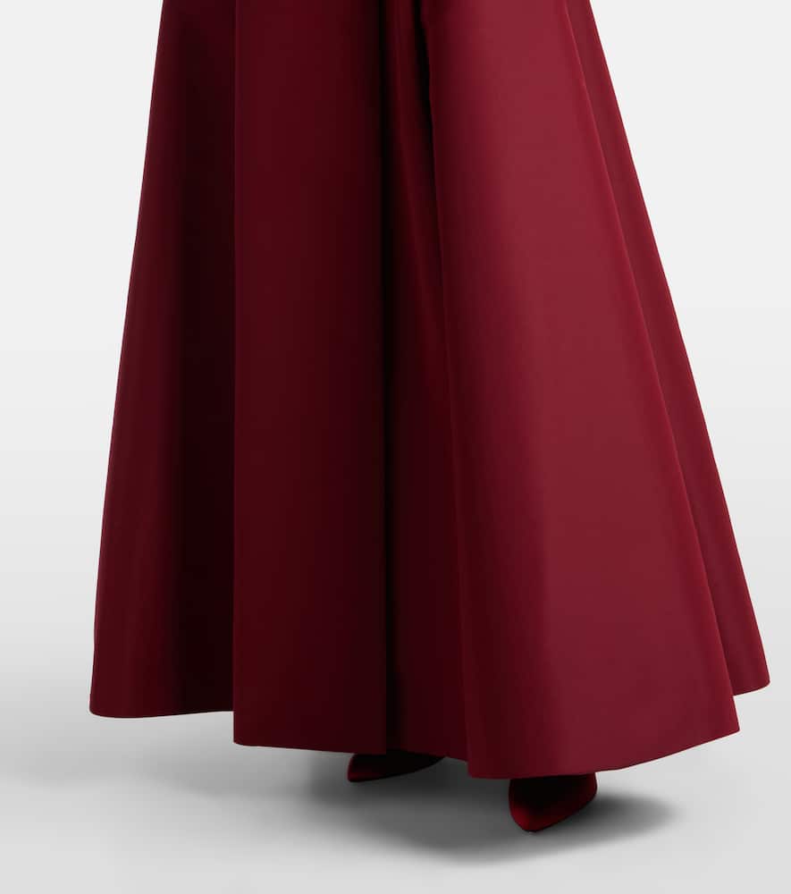 Carolina Herrera Belted Silk Gown In Burgundy