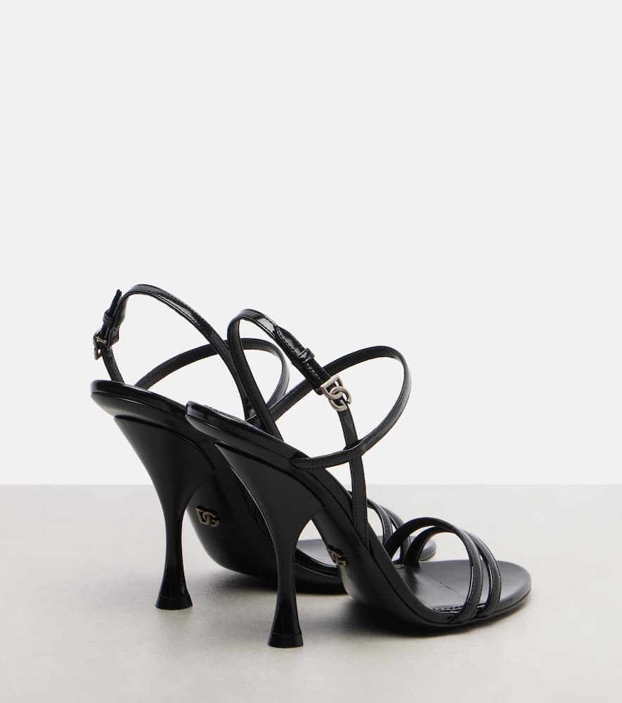 Dolce & Gabbana 105mm Ankle-strap Leather Sandals In Blue