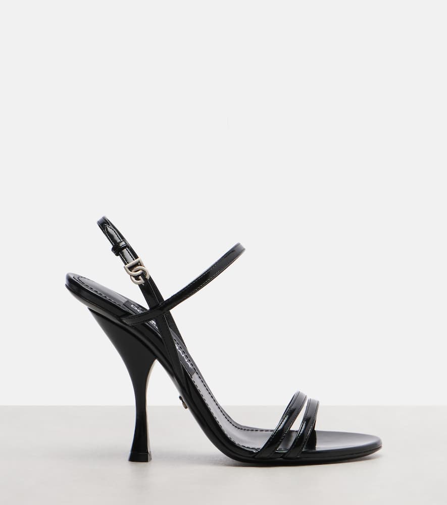 Dolce & Gabbana 105mm Ankle-strap Leather Sandals In Blue