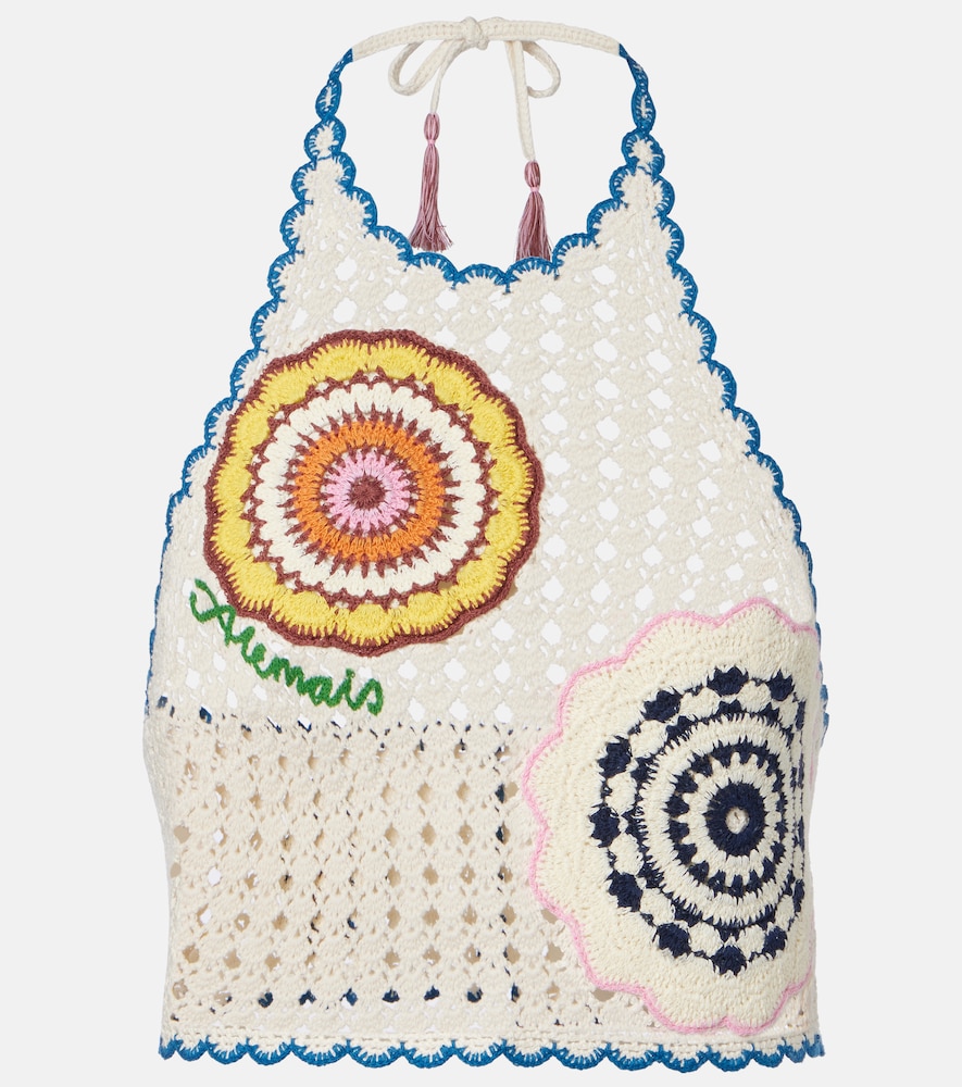 Alemais Alémais Elma crochet embroidered cotton crop top