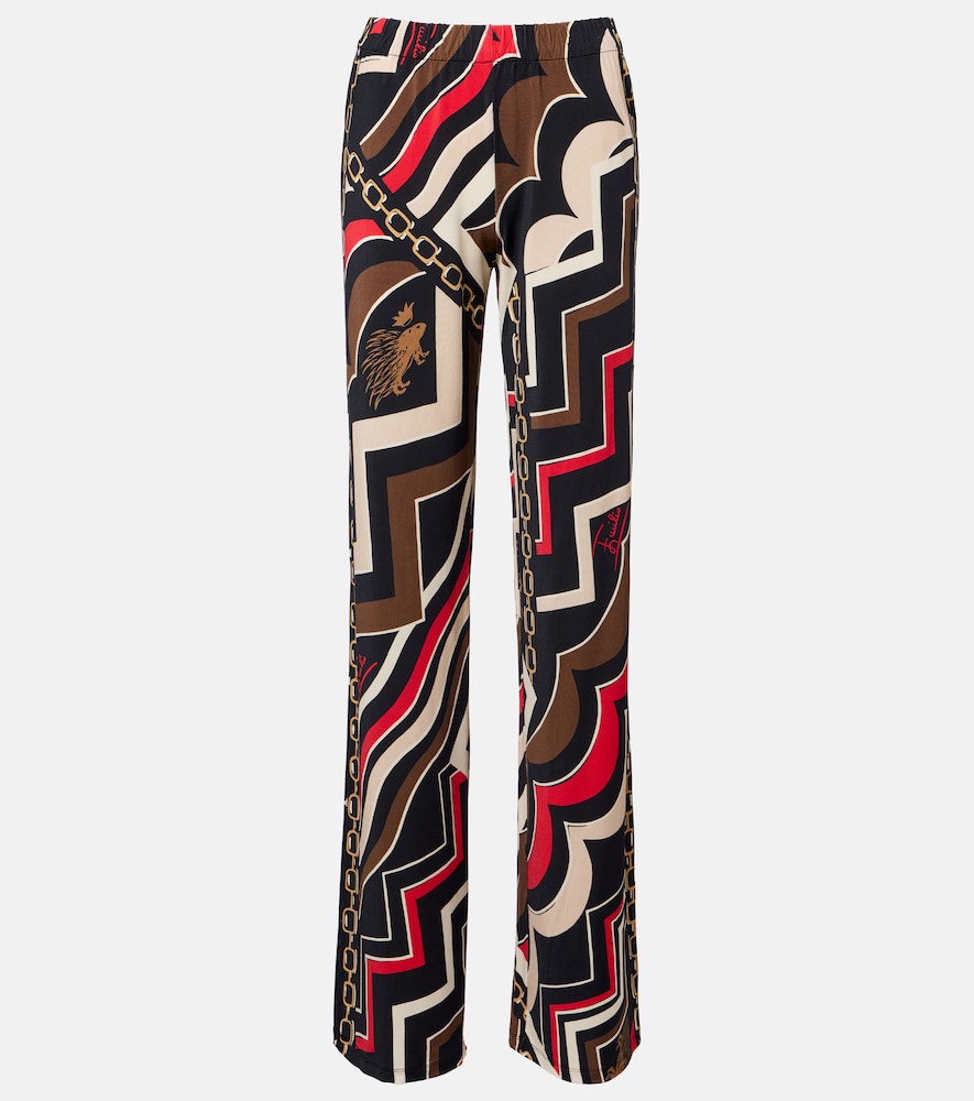Pucci Printed jersey satin straight pants