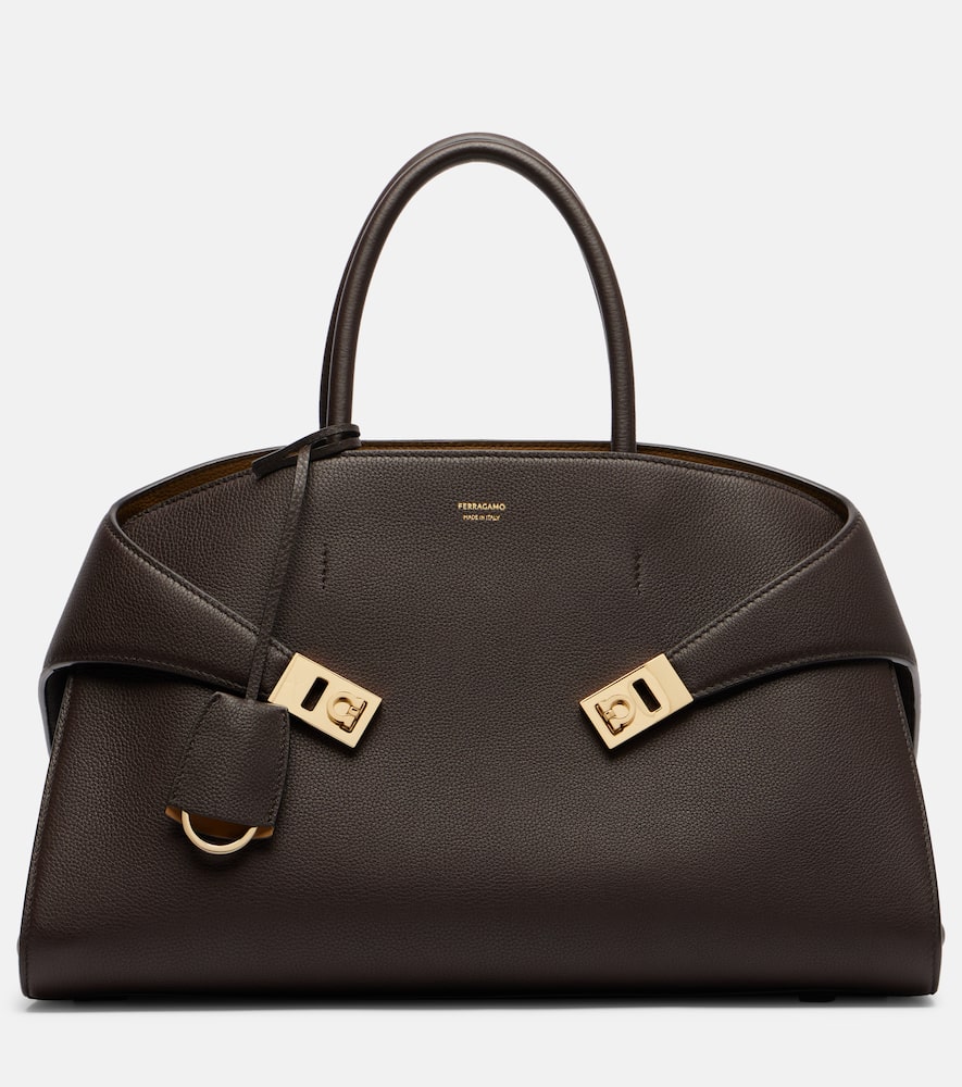 Ferragamo Hug M Leather Tote Bag Salvatore In Brown