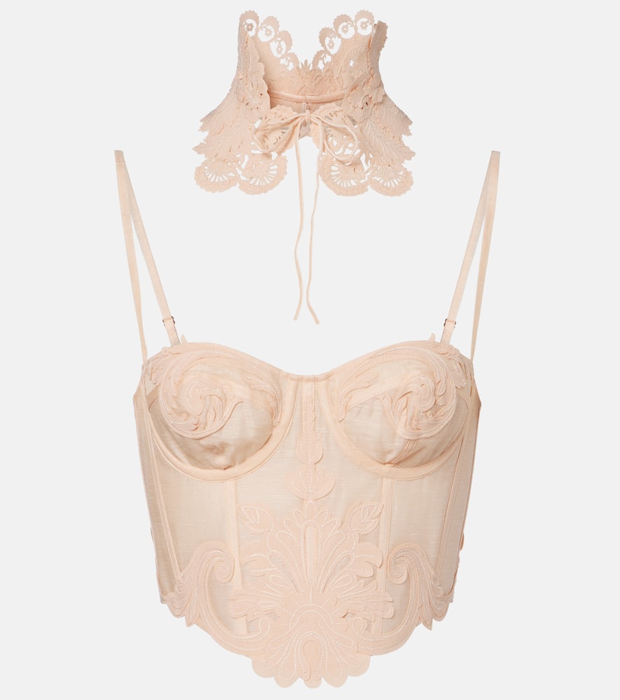 Zimmermann Rebellion Filigree Bustier And Choker Set In Metallic