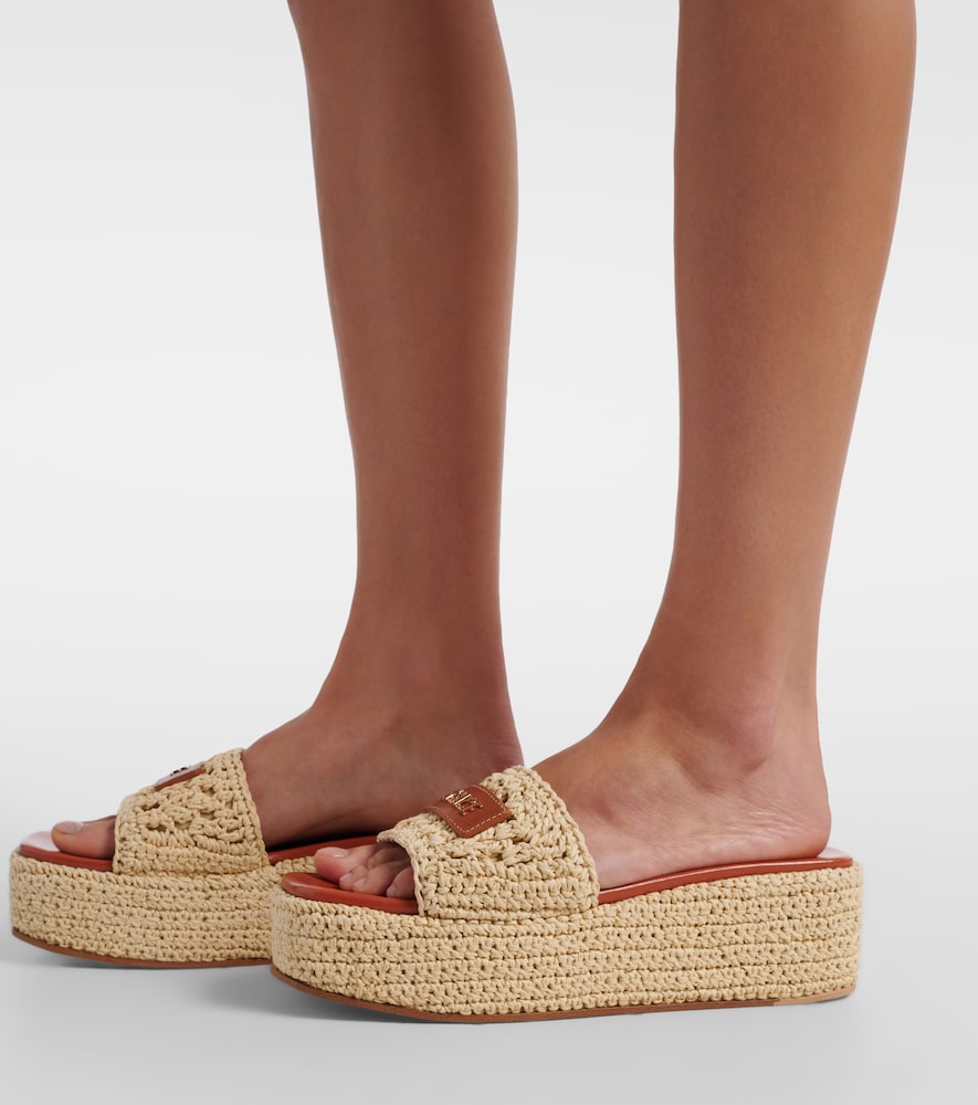 Raffia Platform Espadrille Slides