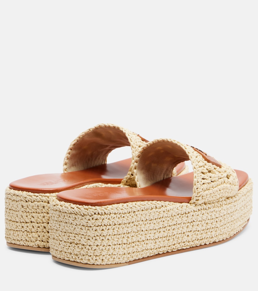 Raffia Platform Espadrille Slides
