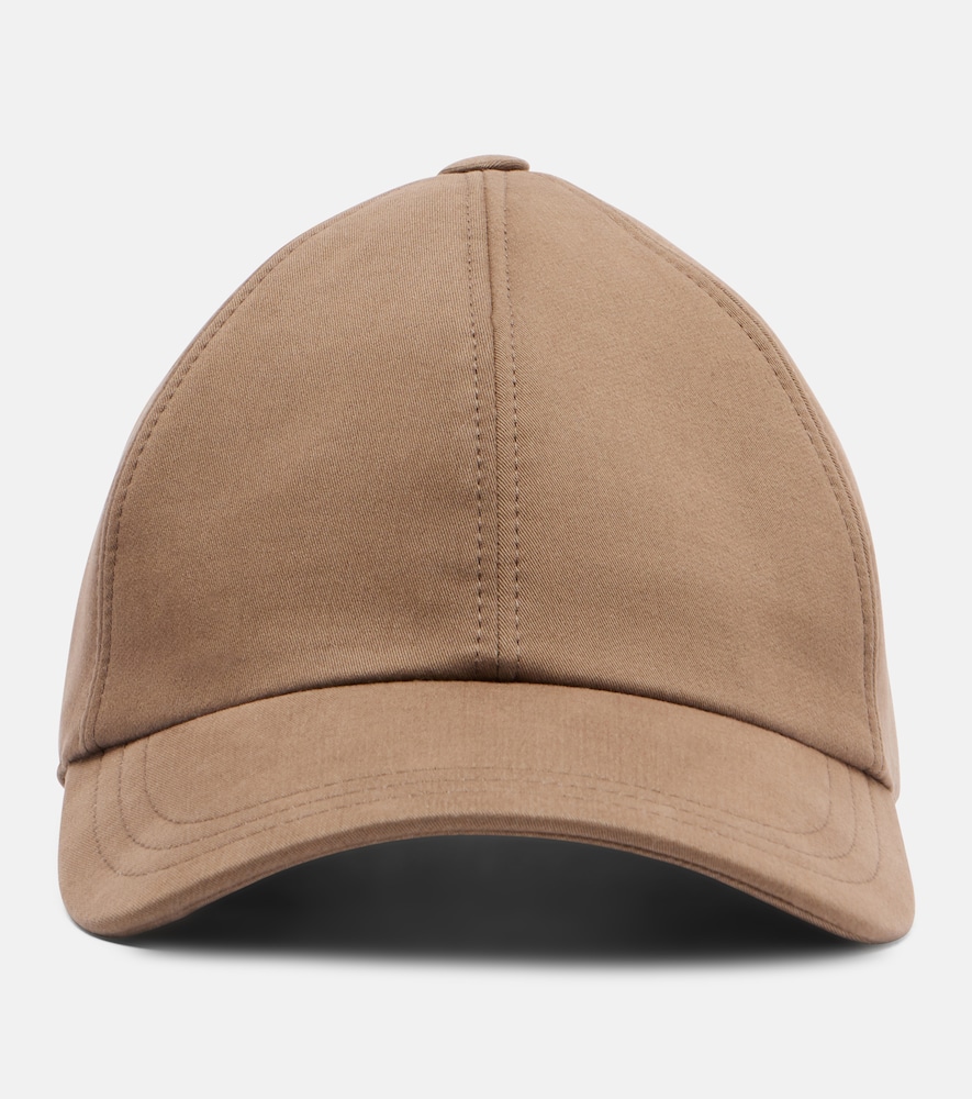 The Row Caspian Cotton And Cashmere Canvas Baseball Cap In Orange