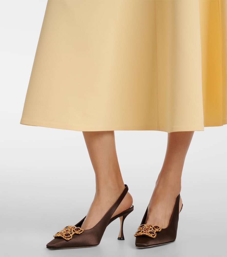 Cupida 70 Embellished Satin Slingback Pumps
