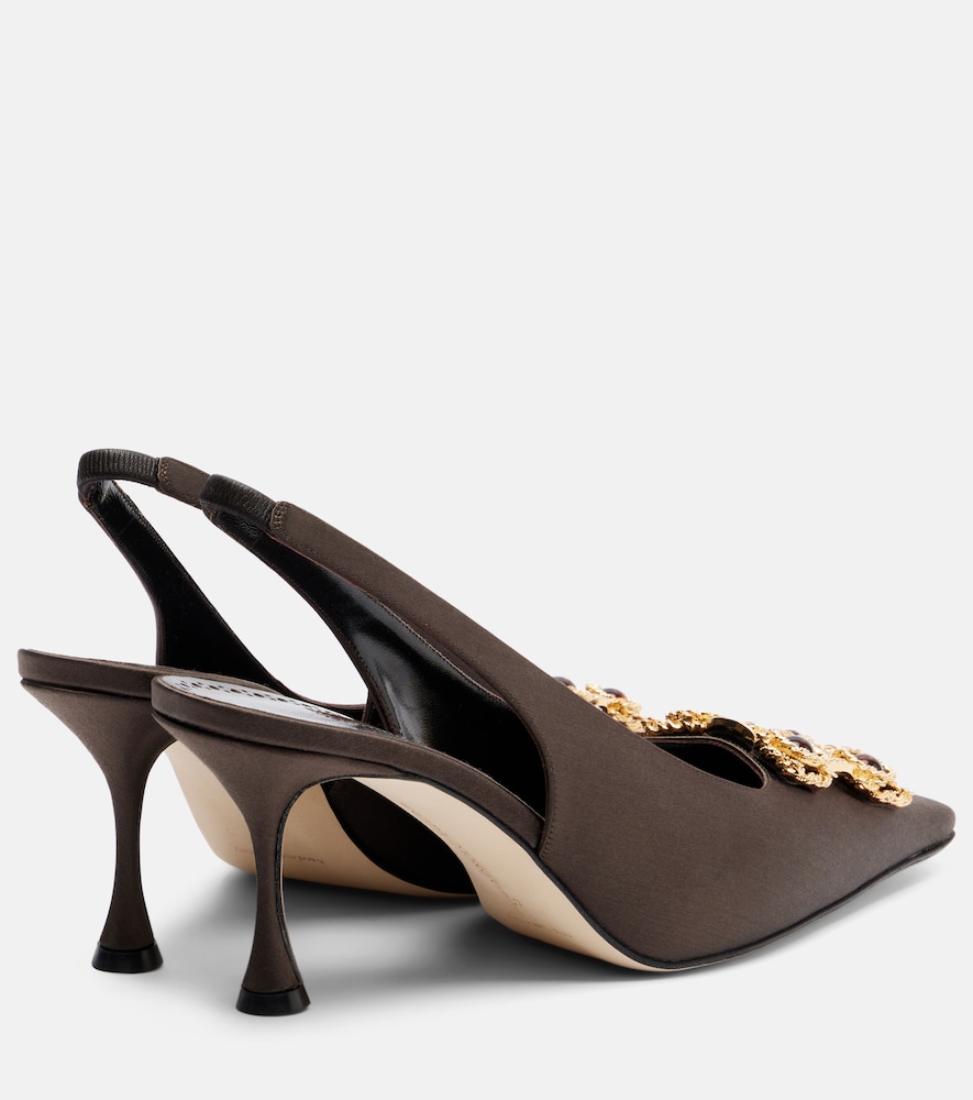 Cupida 70 Embellished Satin Slingback Pumps