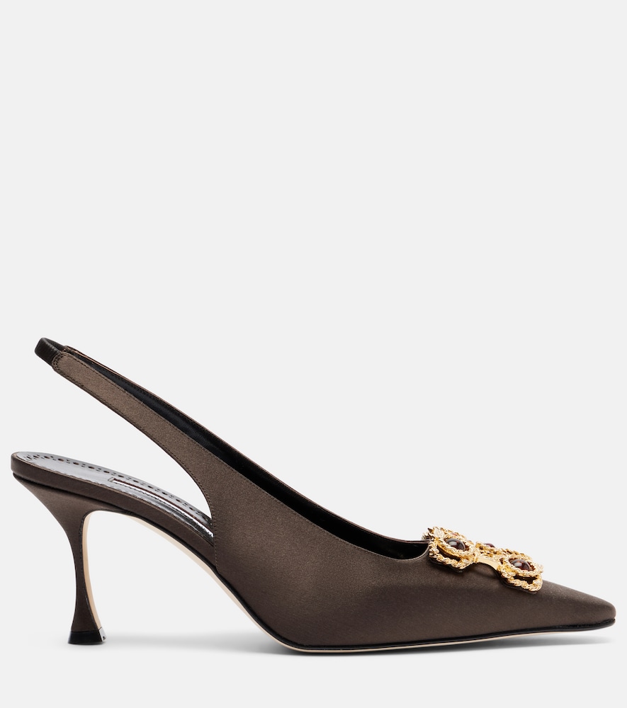 Cupida 70 Embellished Satin Slingback Pumps