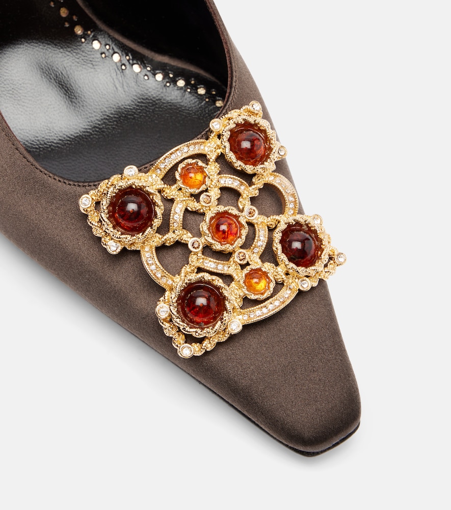 Cupida 70 Embellished Satin Slingback Pumps