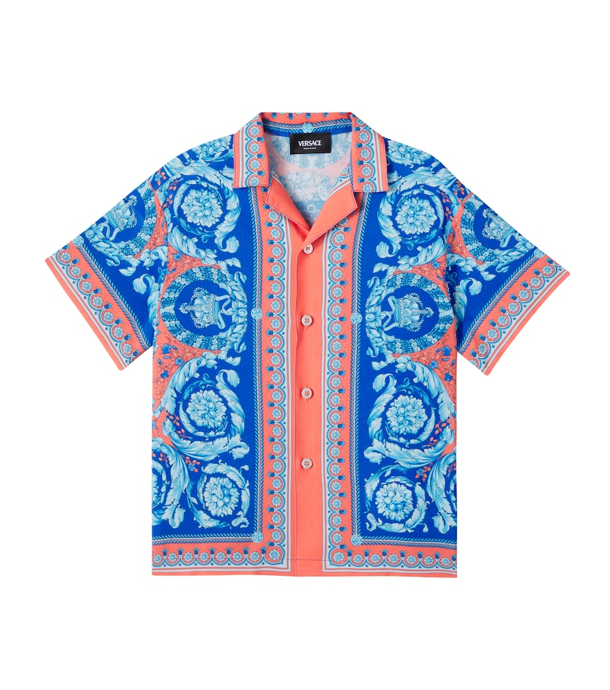 Versace Kids Blue Electric Barocco Shirt Y Size 8 - Mytheresa