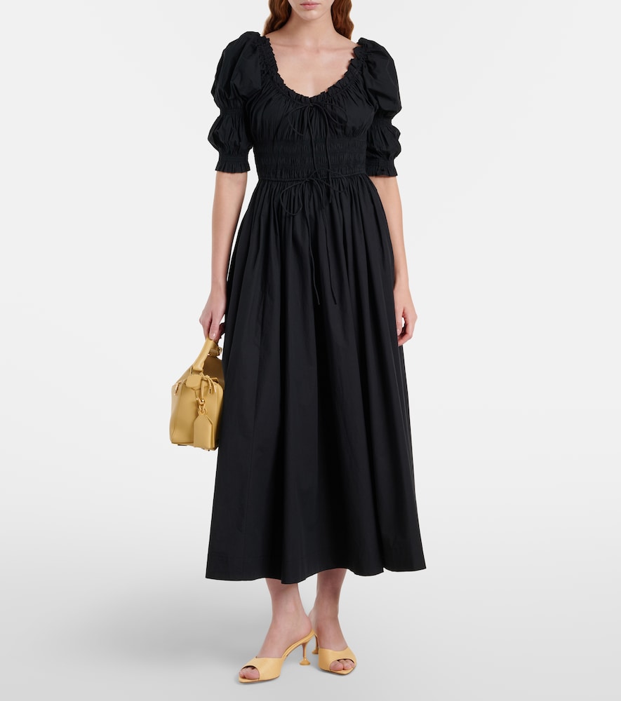  Doen Dôen Vestido Midi De Algodón Fruncido 