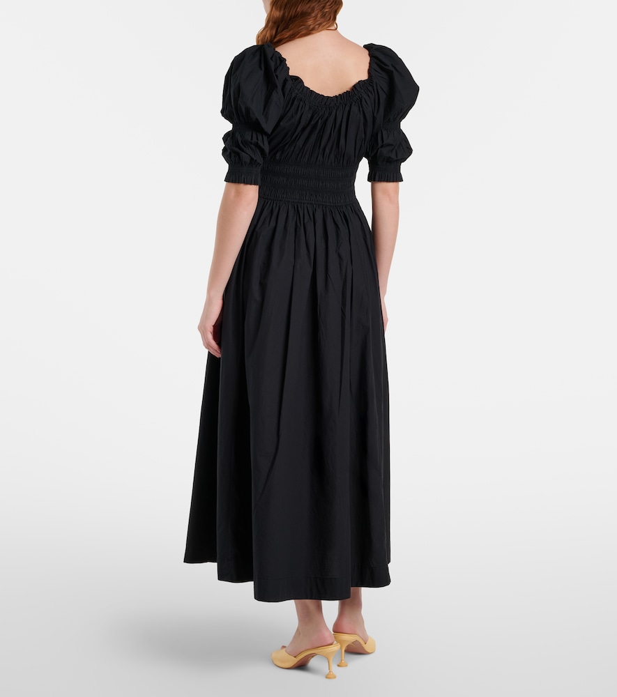 Dôen Shirred Cotton Midi Dress