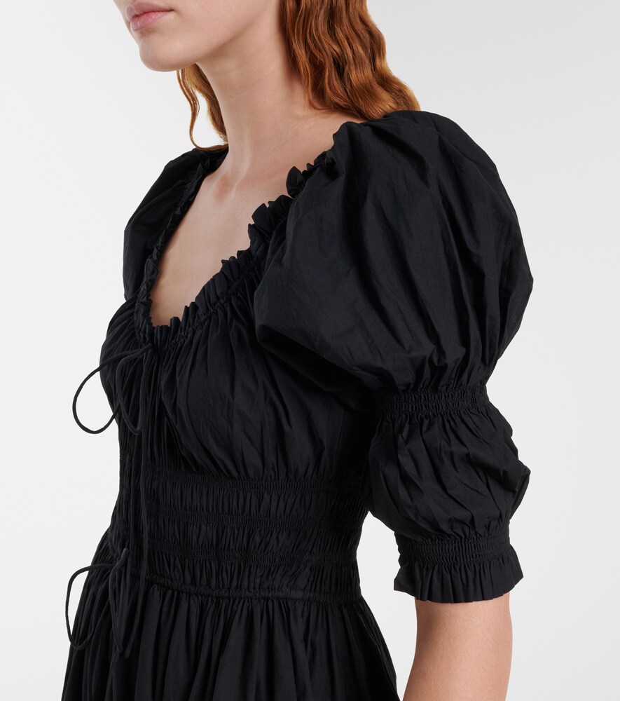 Dôen Shirred Cotton Midi Dress