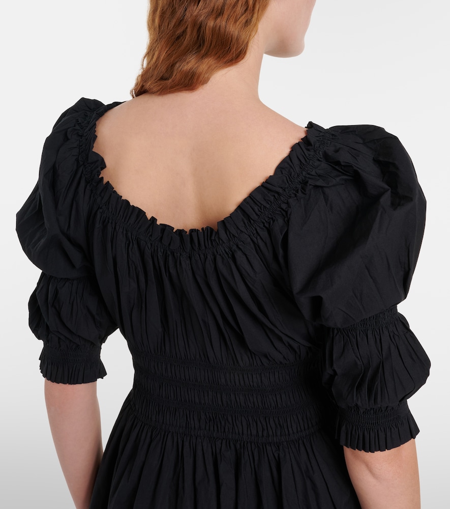 Dôen Shirred Cotton Midi Dress