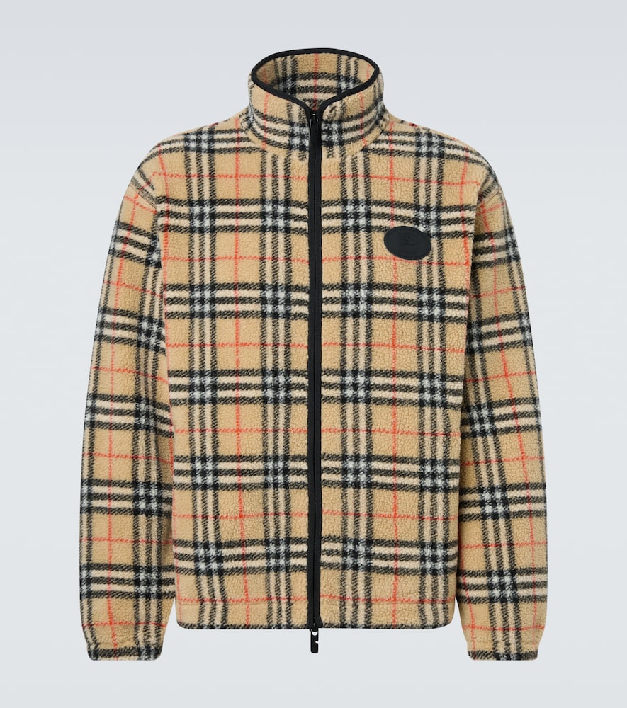 Burberry Check wool-blend zip-up jacket