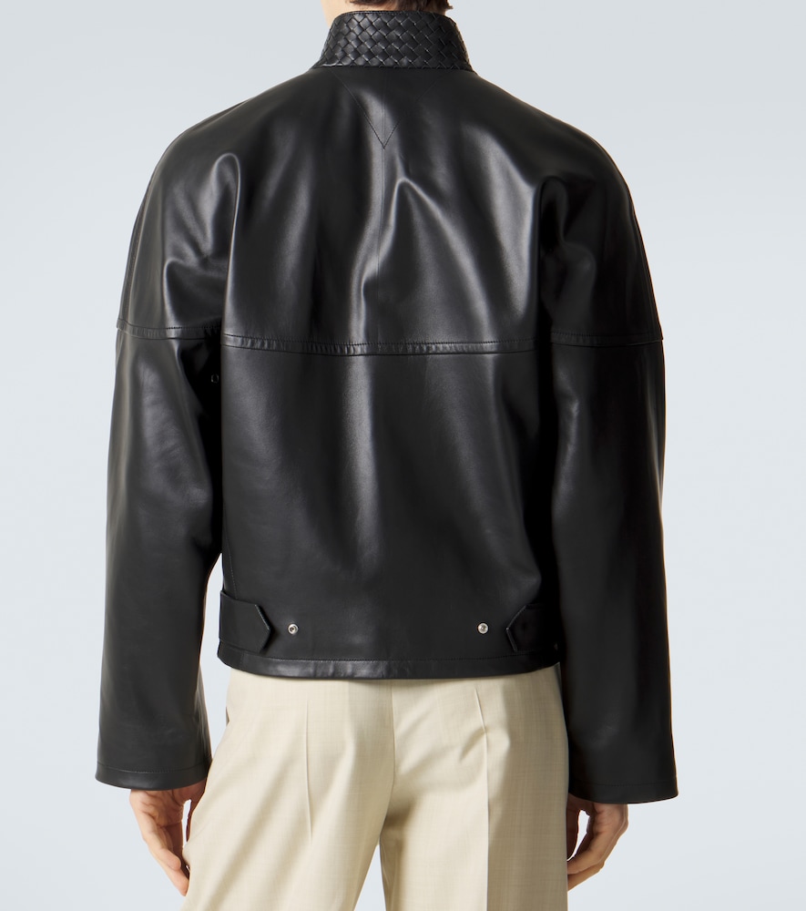 Intrecciato Leather Blouson Jacket