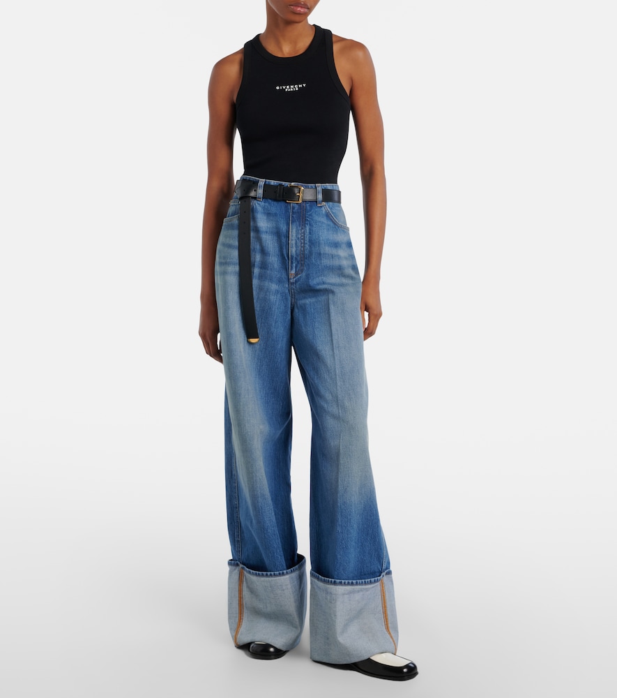 Givenchy Cropped logo cotton tank top