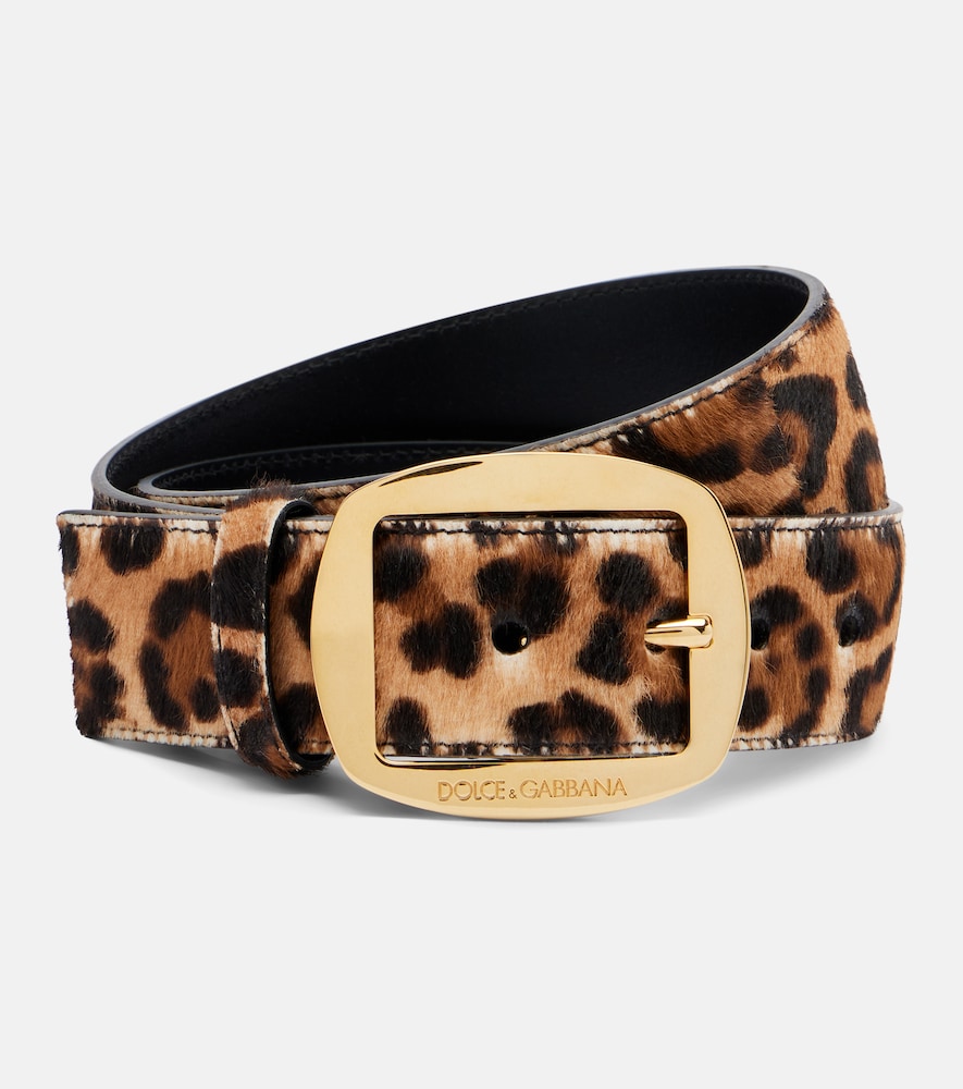 Dolce & Gabbana Leopard-print calf hair belt