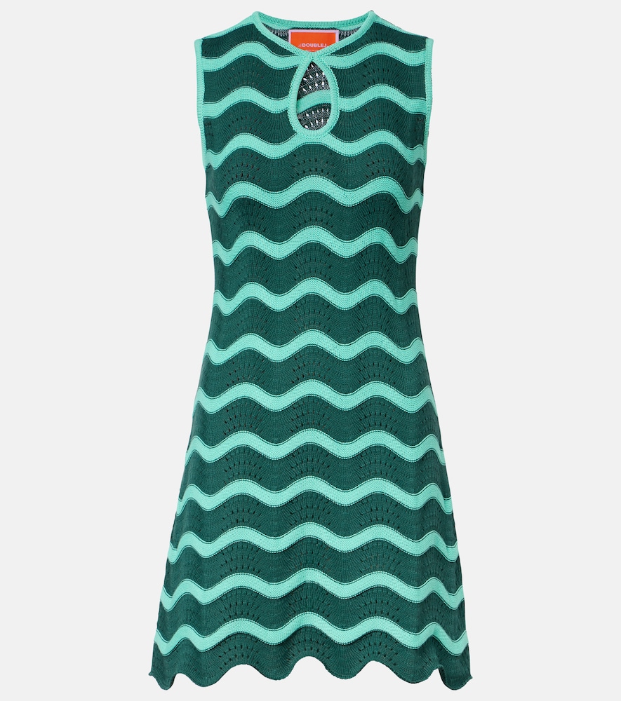 Abito corto in cotone all'uncinetto