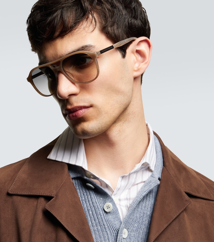  Brunello Cucinelli Brunello Cucinelli Logo Aviator Sunglasses 