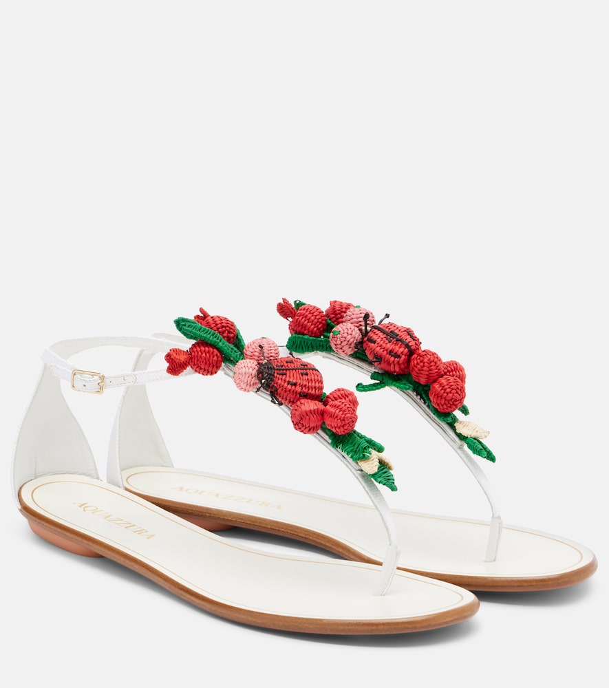 Aquazzura Botanica raffia thong sandals