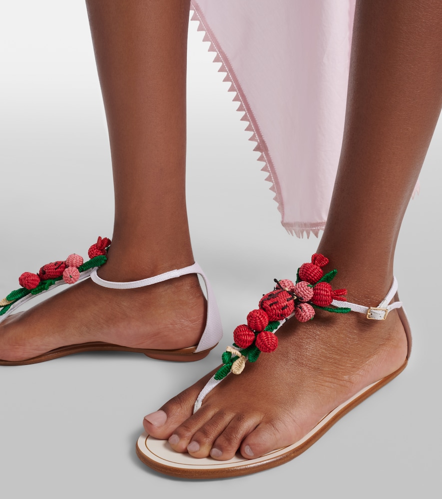 Aquazzura Botanica raffia thong sandals