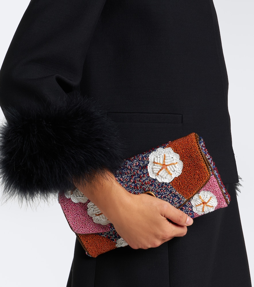 Garavani Crepe Couture Feather-Trimmed Jacket