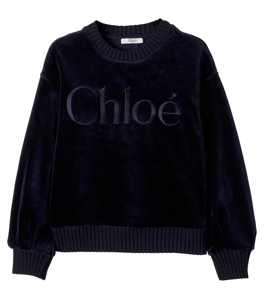Chloé Kids Sweatshirt aus Baumwollsamt
