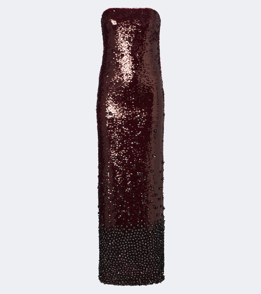 Là Fuori Bustier-Robe mit Pailletten
